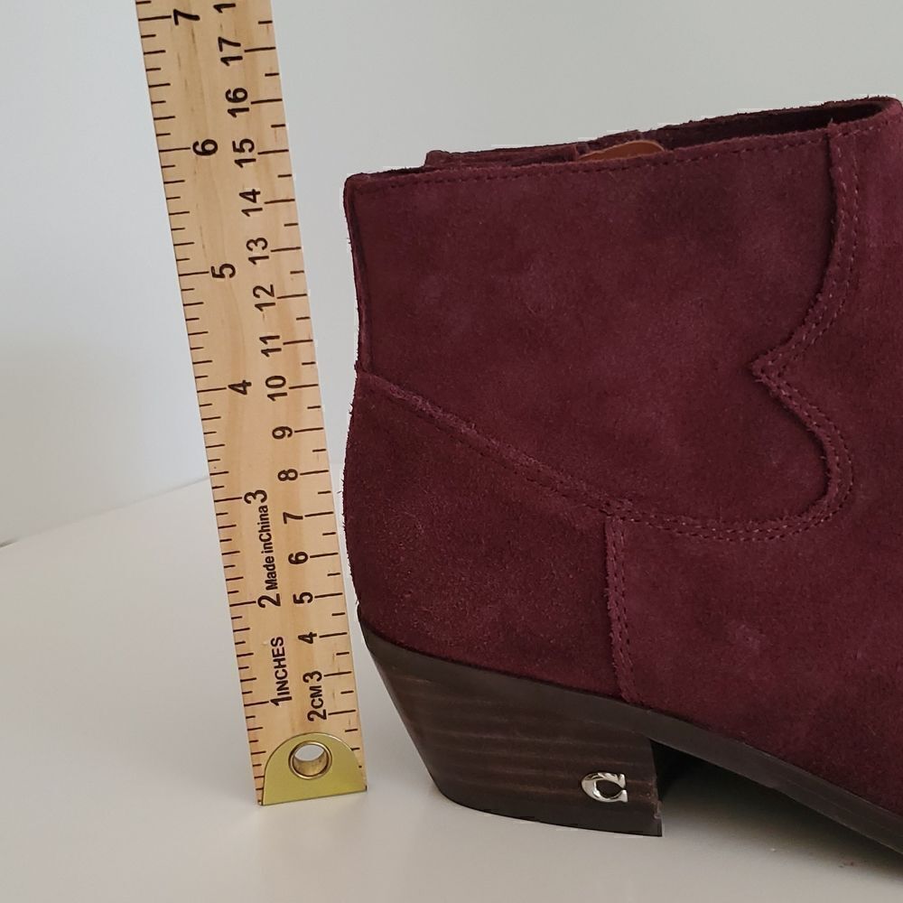 Coach Women's Danni Suede Booties Wine Size 7.5 - Picture 12 of 14